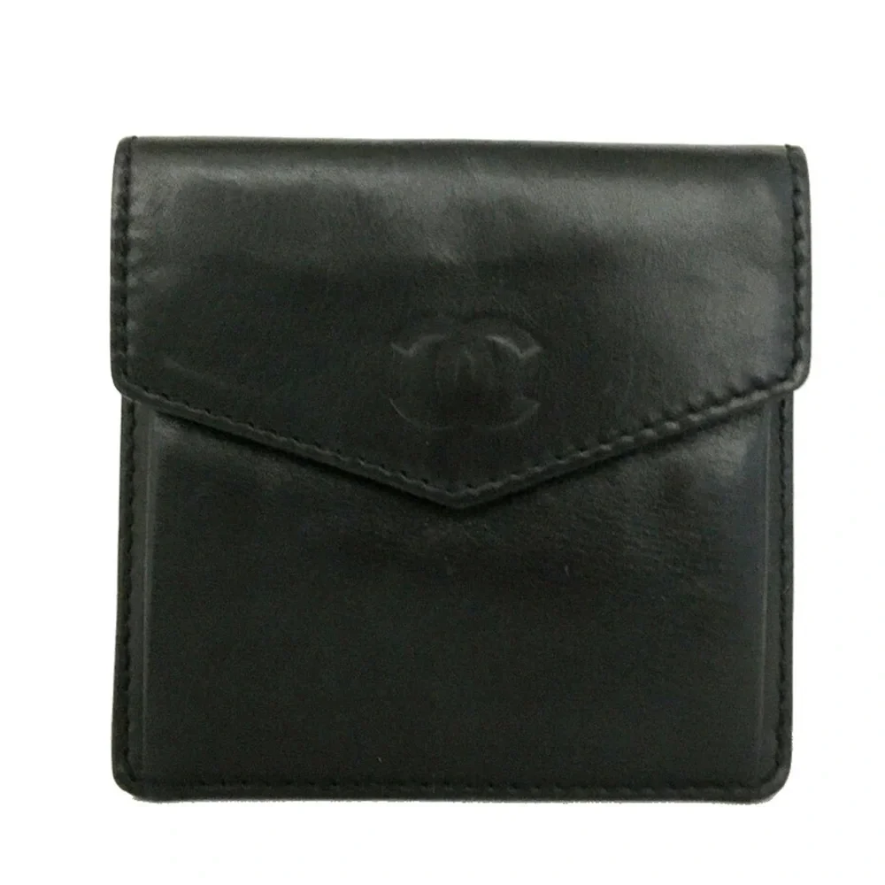 Chanel Vintage Leather Black Small Wallet
